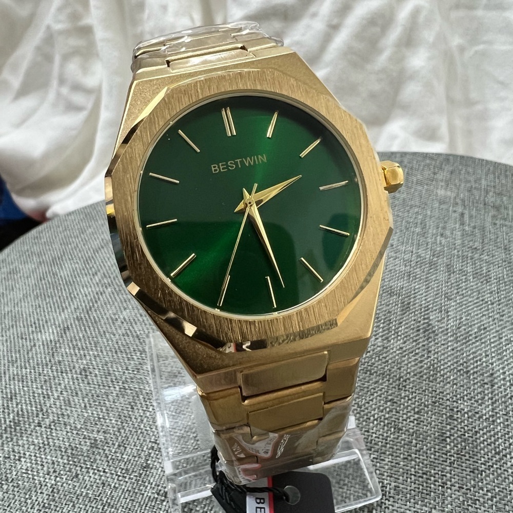MENS BUSINESS WATCH ADJUSTABLE LINKS BRAND BESTWIN, STAINLESS STEEL ☑️ - Picture 9 of 10